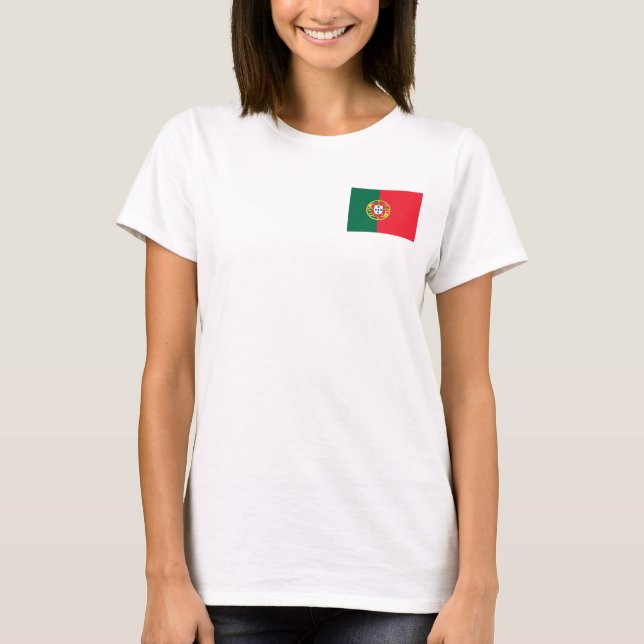 Women's  Fleece Jogger with flag of Portugal T-Shirt (Front)