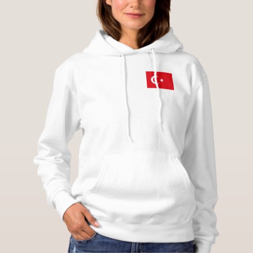 Womens  Fleece Jogger with flag of Turkey Hoodie