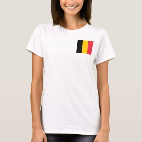 Womens  Fleece Zip Jogger with flag of Belgium T_Shirt