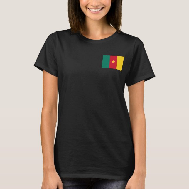 Women's  Fleece Zip Jogger with flag of Cameroon T-Shirt (Front)