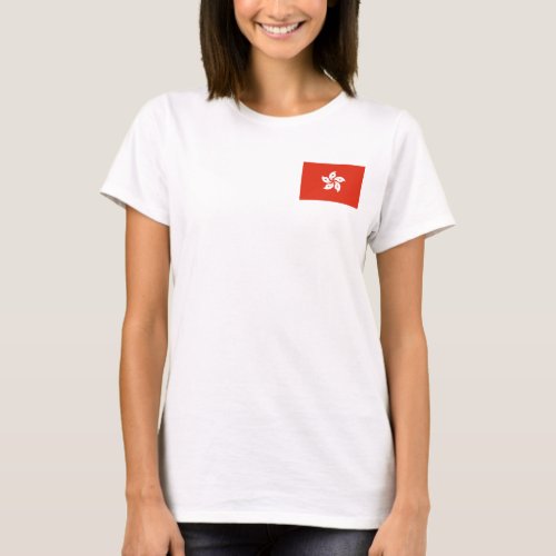 Womens  Fleece Zip Jogger with flag of Hong Kong T_Shirt