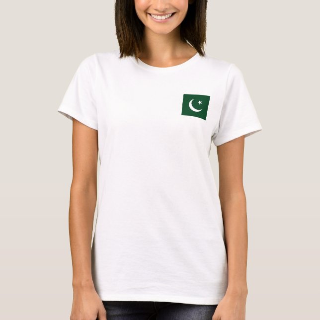 Women's  Fleece Zip Jogger with flag of Pakistan T-Shirt (Front)