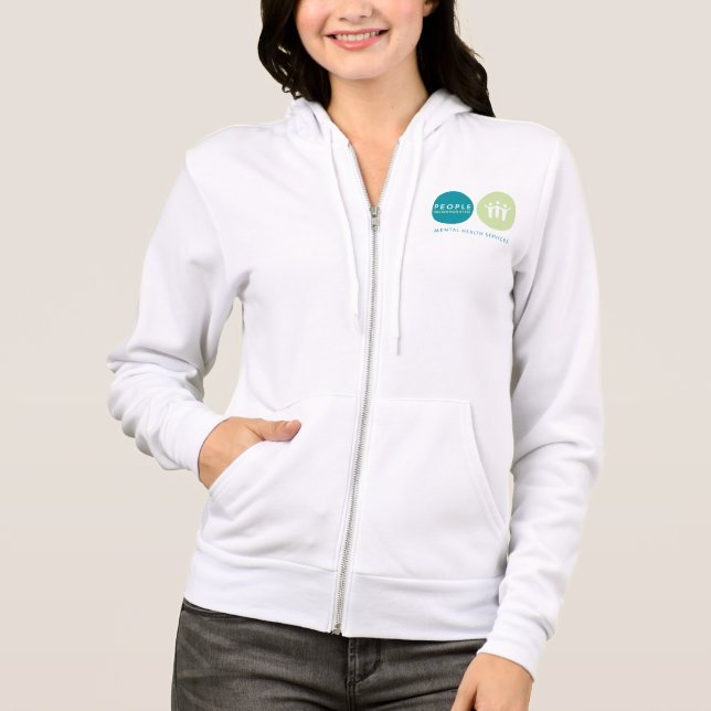 Women's Fleece Zip-Up Logo Jacket Hoodie (Front)