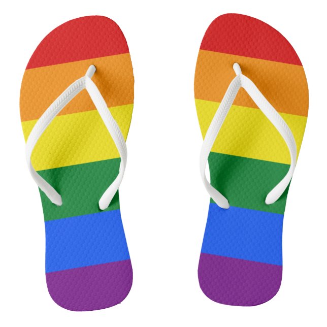 Womens Flip Flops - Pride Colors (Footbed)