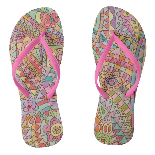 Women's Flip Flops, Slim Straps Flip Flops (Footbed)