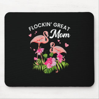 Womens Flockin Great Mom Mothers Day Cute Flamingo Mouse Pad