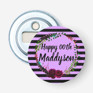 Women's Floral 18th 21st 30th 40th 50th 60th 70th Bottle Opener