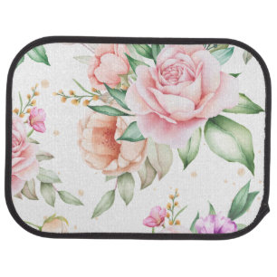 Women's Floral Abstract Vintage Watercolor  Car Floor Mat