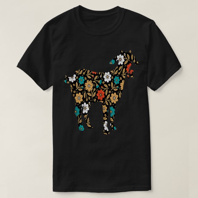 Womens Floral Goats Graphics For Goat Lovers Girls T-Shirt (Design Front)