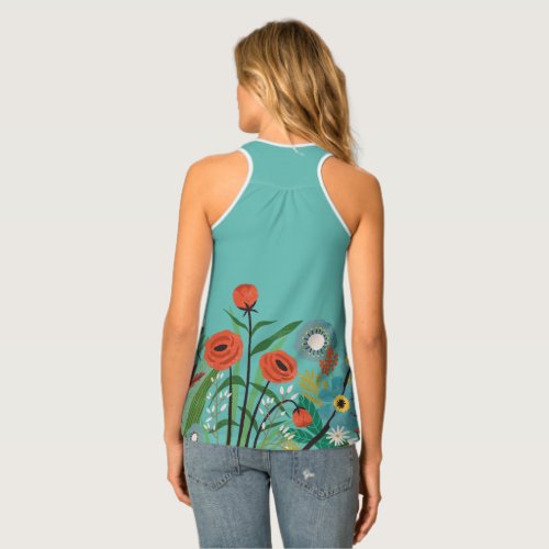 Womens Flower Pattern Tank Tops Collection