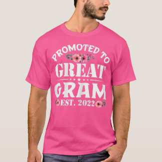 Womens Flowers Promoted To Gram Est 2022 Cute Moth T-Shirt