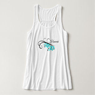 Womens Flowy Tank Top-Hawaii Tropical Flowers Top