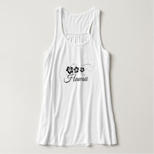 Womens Flowy Tank Top-Hawaii Tropical Flowers Top