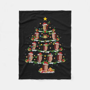 Womens Football Christmas Tree Lights Srts Player Fleece Blanket