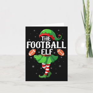 Womens Football Elf Christmas Girls Women Elf Squa Card
