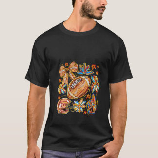 Womens Football Game Day Sport Lover Fall Autumn F T-Shirt