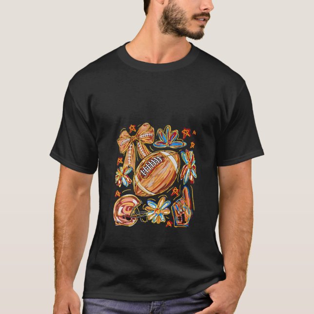 Womens Football Game Day Sport Lover Fall Autumn F T-Shirt (Front)