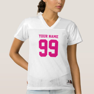 Womens football jersey with neon pink team number
