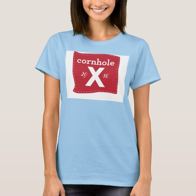 Women's Football T Red & Corn T-Shirt (Front)