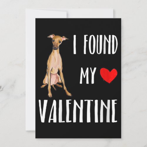 Womens Found My Valentine Day Italian Greyhound Holiday Card