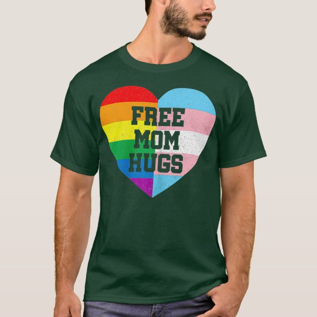Womens Free Mom Hugs  Gay Pride Gift Transgender T-Shirt (Front)