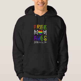 Womens Free Mom Hugs Rainbow Heart Lgbt Pride Mont Hoodie