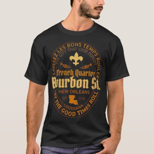 Womens French Quarter Bourbon St New Orleans Souve T_Shirt