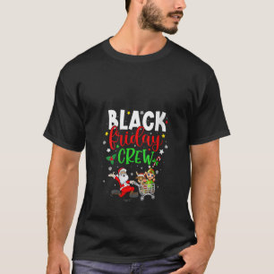 Womens Friday Shopping Crew Christmas Lights Black T-Shirt