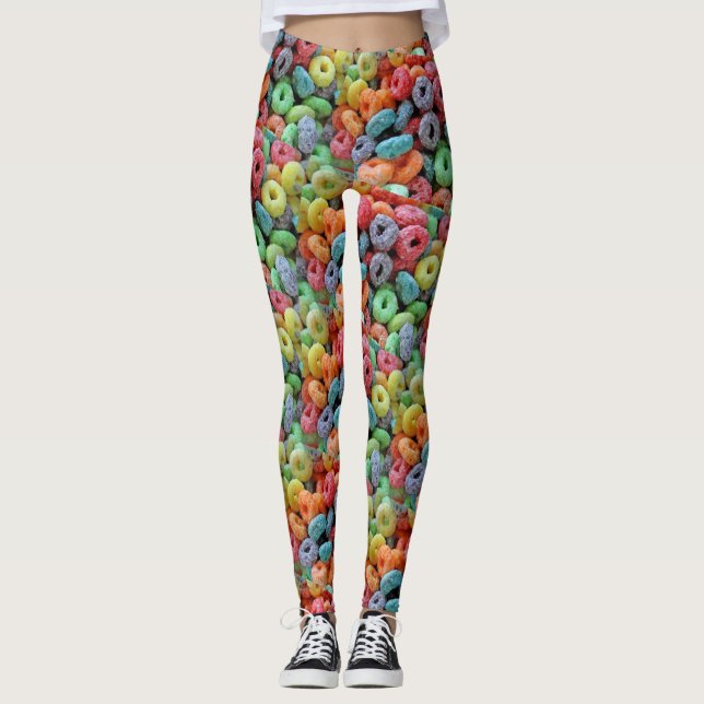 Women's Fruity Cereal Fruit Loops Leggings (Front)