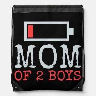 Womens Fun Fathers Day 202 Mom of Two Mom Low Drawstring Bag