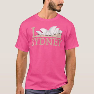 Womens Fun Graphic I Love Sydney Opera House Trave T-Shirt