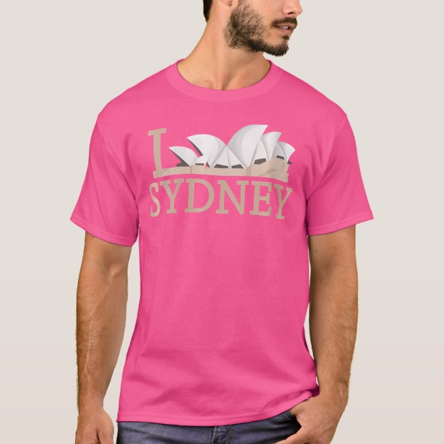 Womens Fun Graphic I Love Sydney Opera House Trave T-Shirt (Front)