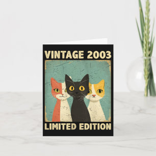 Womens Funny 22 Years Old Gift Vintage 2003 Cat Lo Card