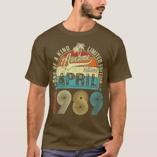 Womens Funny 34 Year Old Awesome Since April 1989  T-Shirt