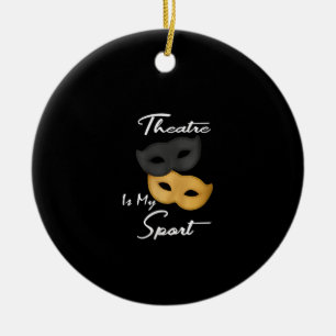 Women's Funny Actor Actress Theater Masks Gift Ceramic Ornament