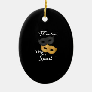 Women's Funny Actor Actress Theater Masks Gift Ceramic Ornament