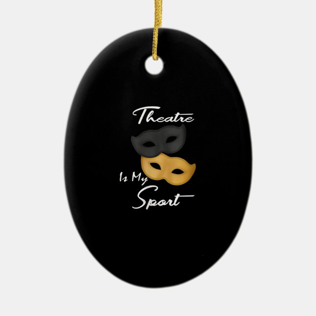 Women's Funny Actor Actress Theater Masks Gift Ceramic Ornament (Front)