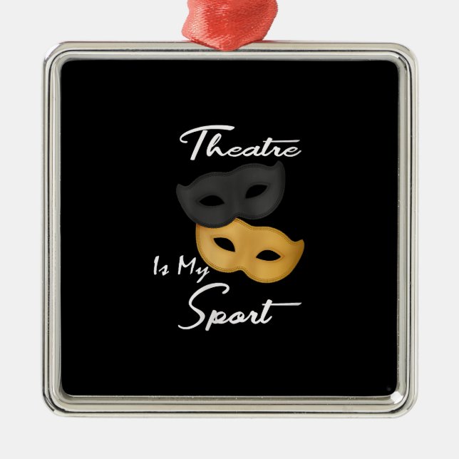 Women's Funny Actor Actress Theater Masks Gift Metal Ornament (Front)