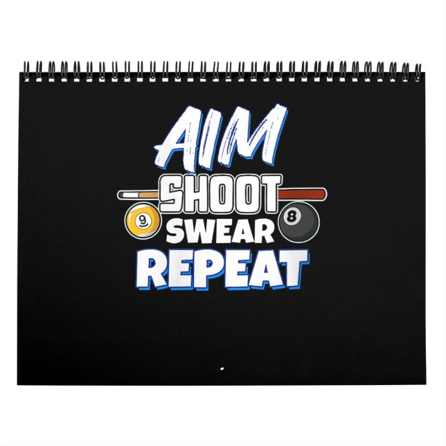 Womens Funny Aim Pool Player Gift Billiard Balls Calendar (Cover)