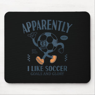 Womens Funny Apparently, I Like Soccer V-neck Mouse Pad