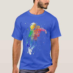Womens Funny Astronaut Skateboard Colorful For Men T-Shirt