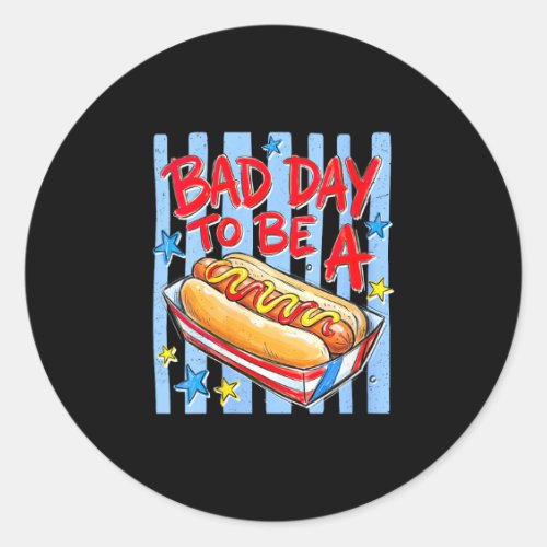 Women's funny bad day to be a hotdog 4th of july classic round sticker