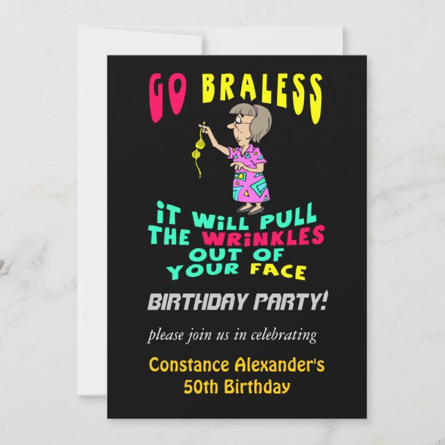 Womens Funny Birthday Party Invitations (Front)