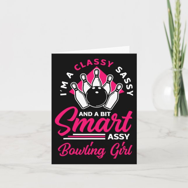 Womens Funny Bowling Lover Bowler Bowlers Bowling  Card (Front)