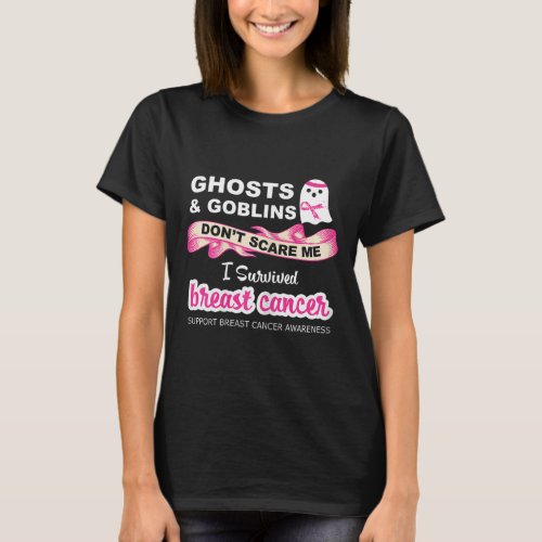 Womens Funny Breat Cancer Survivor Halloween Tee G