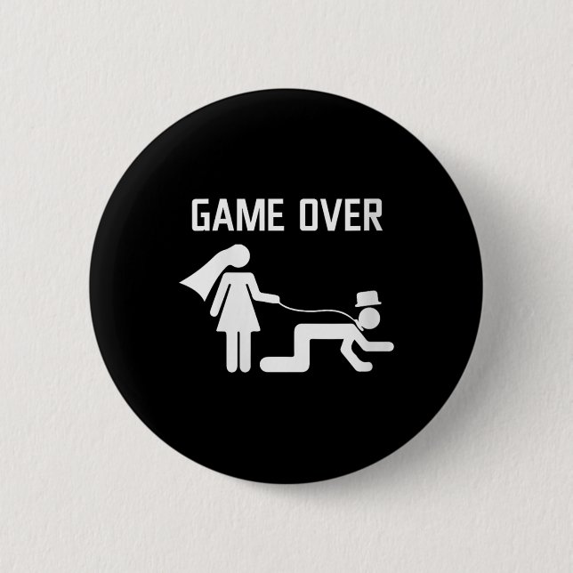Womens Funny Bride Groom Wedding Bachelor Bachelor Button (Front)