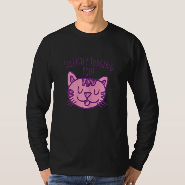 Womens Funny Cat im silently judging you girls mom T-Shirt (Front)