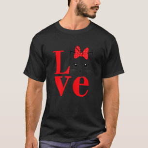 Womens Funny Cat Mom Valentines Day Cute Cat Mom T-Shirt