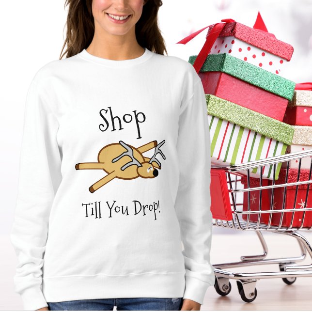 Women's Funny Christmas - Shop-Till-You-Drop Shirt (Women's Funny Christmas - Shop-Till-You-Drop Shirt)