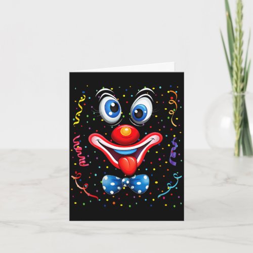 Women's funny clown costumes for children carnival card